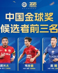 中国金球奖前3公布 王钰栋争金童 李昊无缘金手套 邵佳一角逐金帅